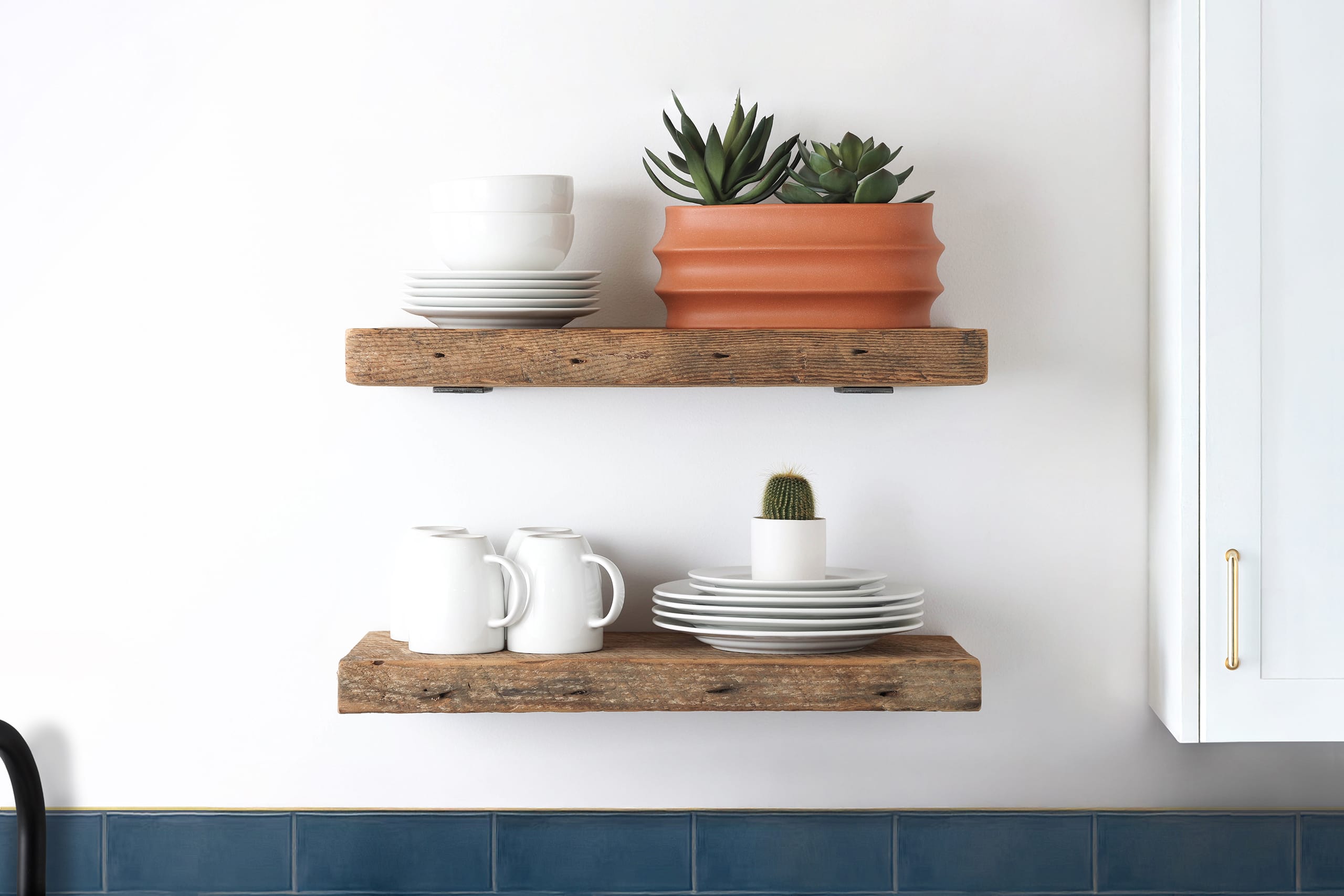 Floating Shelves - Barn Plank - Natural - Deep - Low Profile - Lifestyle Main Listing Photo 1