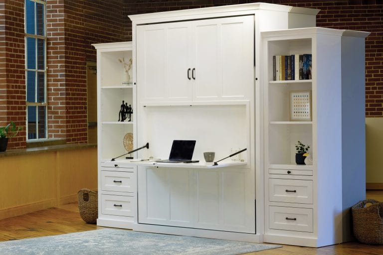 Maple Murphy Bed With Dropdown Desk