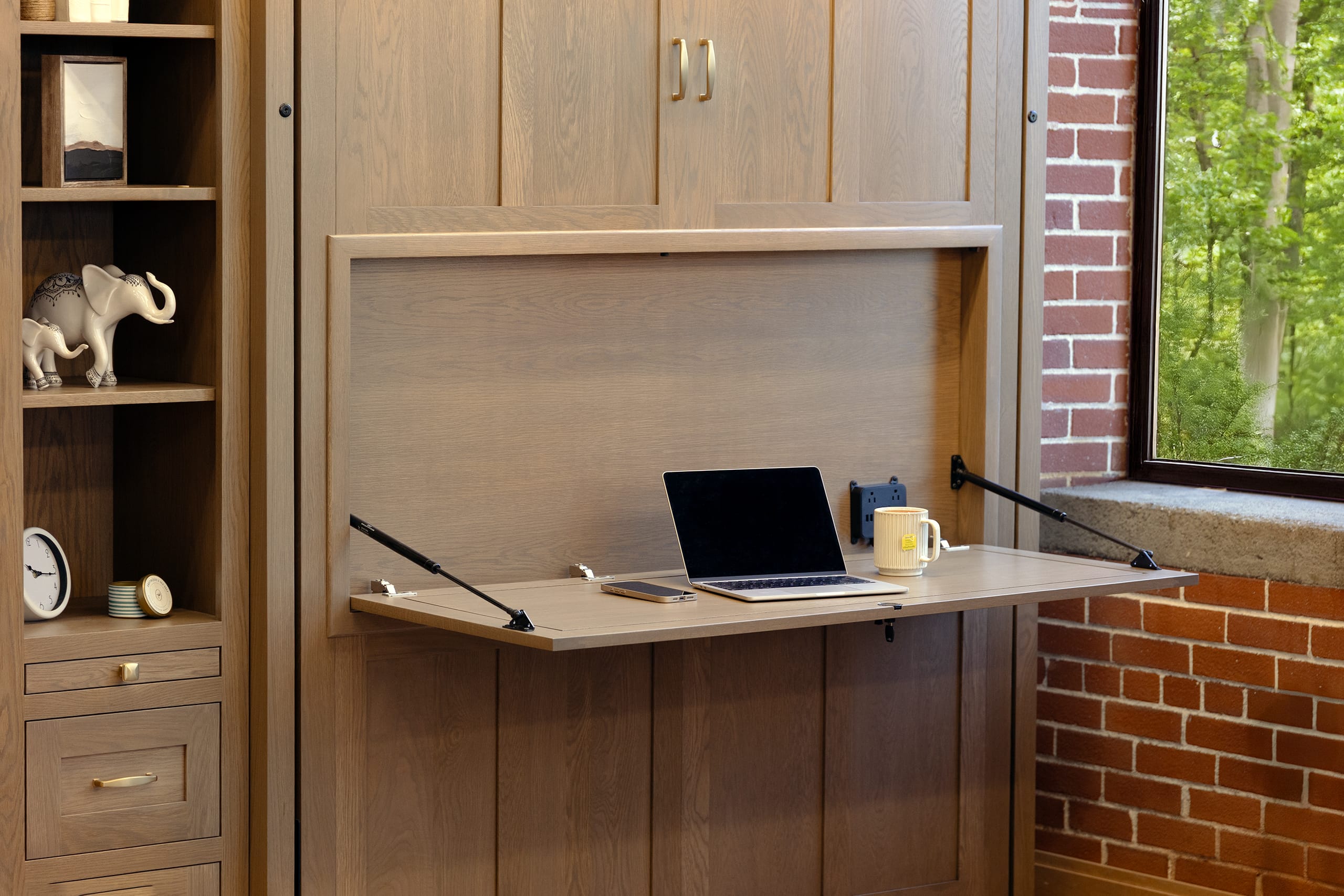 Brown Drop Down Desk Murphy Bed Listing Photo Desk Down