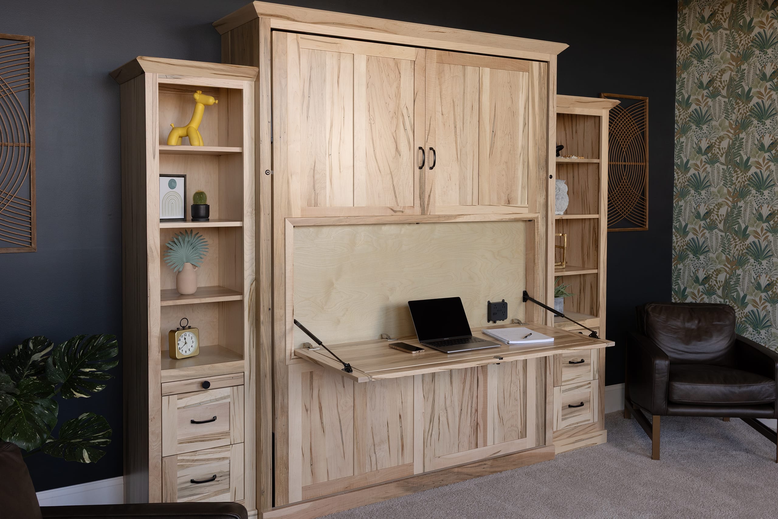 Wormy Maple Drop Down - Desk Down
